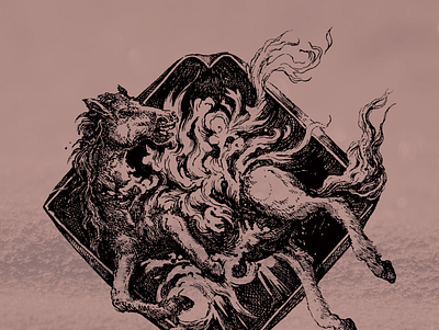 Remission fanart horse illustration inkdrawing mastodon metal penandink