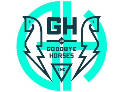 I'm just horsing around gh goodbye goodbye horses horse illustration logo maximilian larsson vector