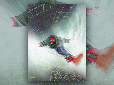 Simulation 01 adrenaline design digital art extreme illustration poster simulation snowboard snowboarding vector