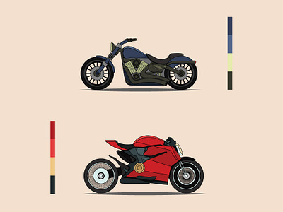 Motorcycles bikes design illustration