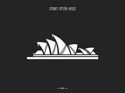 Sydney opera house black and white design icon iconography logo logotype vector