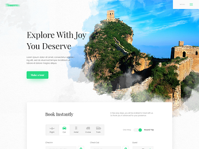 5 travel landing v3 animation branding design ui ux web website