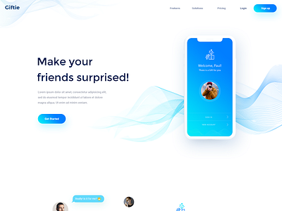 Gift app landing