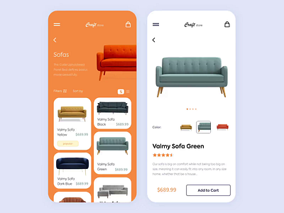 Mobile App Furniture Store Concept animation app app design concept design furniture furniture app furniture design furniture store illustration illustrator minimal ui ux