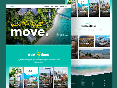 Relocate - Landing page design - 2021 landing page relocate landing page travel landing page