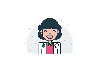 Dra. Lili character doctor icon illustration