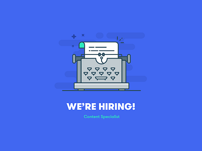 We're Hiring! content hiring icon illustration paper stroke typewriter