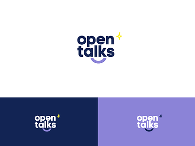OpenTalks logo ✨ brand branding logo monogram purple smilie software star