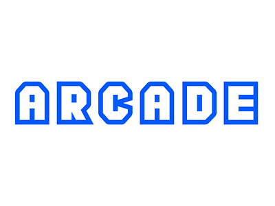 Arcade Letterform Exploration arcade blue custom type gaming outline tech technology thick lines virtual reality vr white