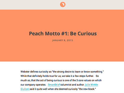 Peach Blog blog interface design peach web