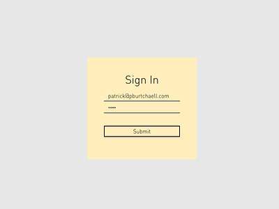 Sign In form ui