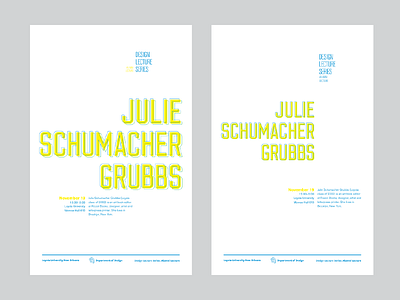 Design Lecture Series Poster blue broadside green grid lecture poster riso swiss university yellow
