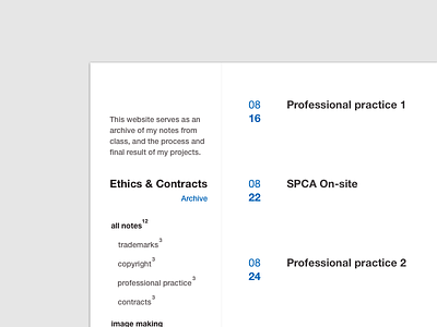 Ethics & Contracts Archive black blue grey helvetica interactive white