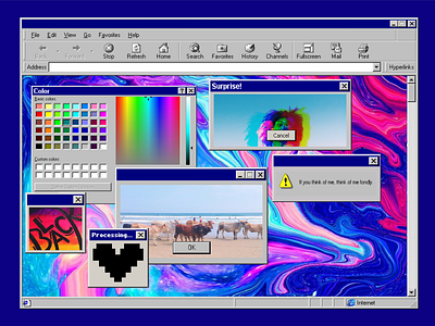 90s Web Browser Art abstract art abstract design adobe illustrator colorful design graphic design website