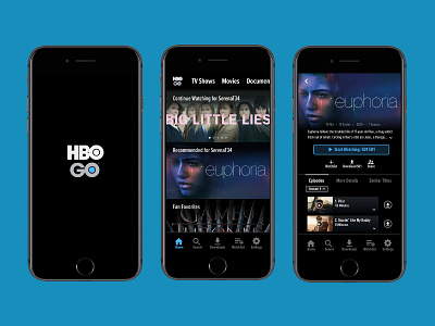 HBO Go iOS Mobile App Redesign design hbo mobile mobile app mobile app design mobile design mobile ui sketch sketchapp streaming ui ui design ux ux design uxd uxdesign video streaming