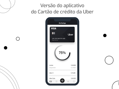 Versão do aplicativo do cartão de crédito da Uber