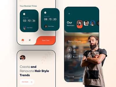 Barber shop mobile app concept app app design app ui application barber barber shop classic clean clean ui hairstyle minimal minimalism mobile mobile app mobile ui online booking online shop trend ui uidesign