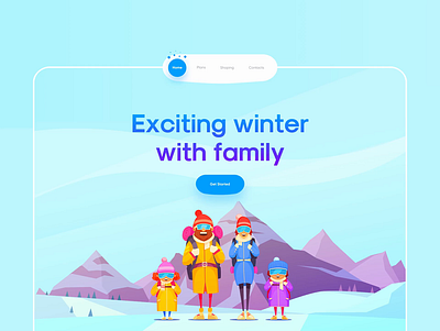 Winter Tour Landing - Animated ❄️☃️ 3d animation app app design app ui clean clean ui design family landing minimal minimalism snow tour trend trip ui uidesign web winter
