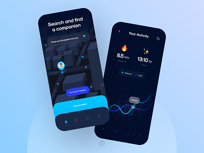 " Find a companion " app concept 🚶‍♂️✨