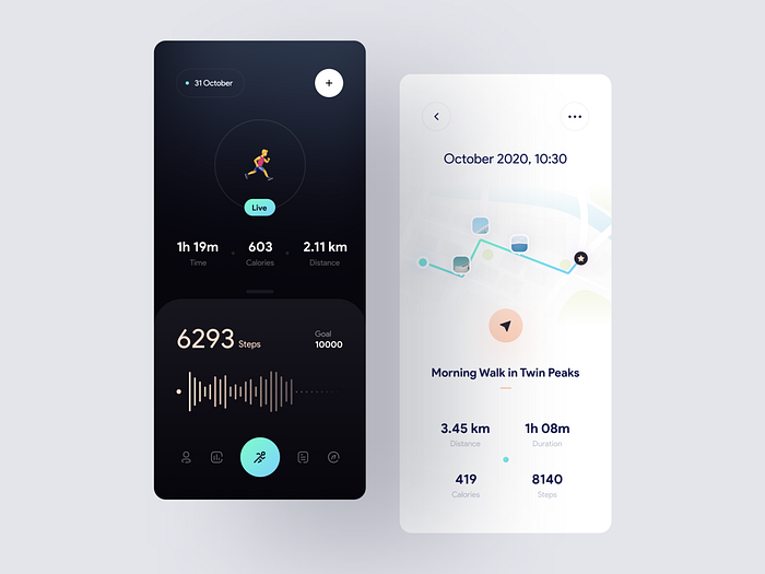 Step Tracker App Concept by MoRas on Dribbble