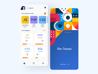 Free Courses App 💻💡 app app design app ui clean clean ui course course app design developers development free minimal minimalism ui uidesign ux