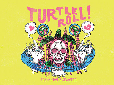 Turtle Roll beer beerlabels branding craft design flat illustration island productdesign typography