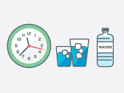 Iconz clock ice ice cubes icons water