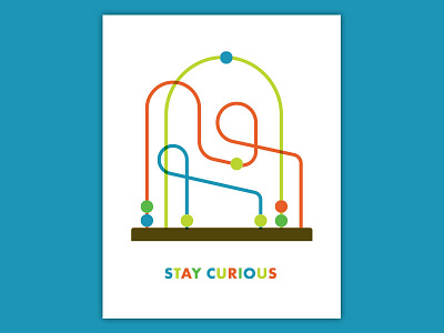 Stay Curious children fun icon illustration print silkscreen