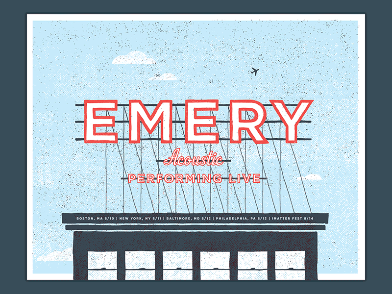 Emery Acoustic Poster design emery music music design silkscreen