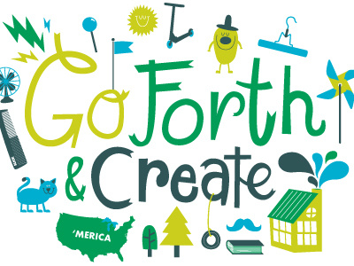 Go Forth & Create 2012 calendar colors cute for sale fun poster