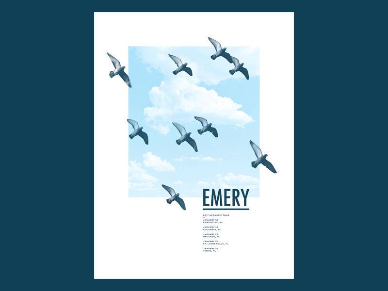 Emery — Winter 2017 band emery gig poster music poster screen screenprint silkscreen