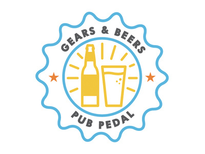 Gears & Beers beer colors gear icon pedal pub stars