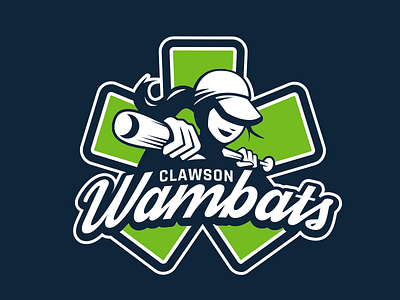 Wambats - Logo baseball baseball bat baseball cap girl logo logodesign softball sponsor