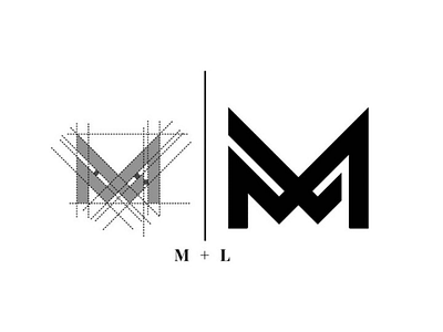 M+ L logo concept brand concept design graphics letter logo vector