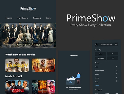 PrimeShow Video App Design app branding design ui ui design vector