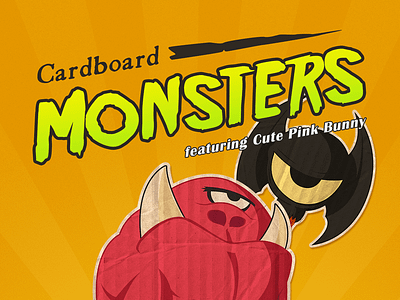 Cardboard Monsters poster cartoon character design game illustration poster