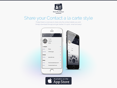 Share My Contact app app design clean icon design ios website