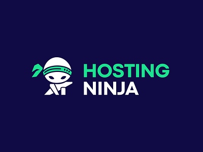 Logo for Hosting Reviews Website billieargent branding cute design graphicdesign green hosting logo logodesign logotype london mascot mascot design mascot logo modern navy ninja reviews typography vector