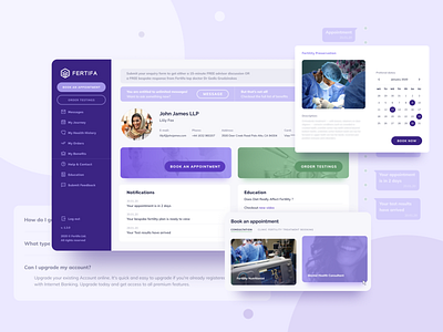 Web App Design for Fertility Benefits Platform app app design app ui app ui design billieargent booking branding dailyinspiration dailyui design fertility purple ui ux vector web web design web app web apps webdesign