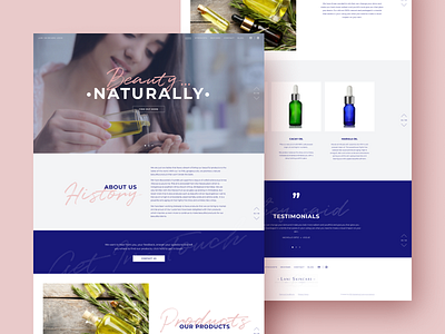 Website for 100 % natural oils beauty billieargent cleandesign design interface layout natural product pure quality skincare ui ux virgin oil webdesign websitedesign