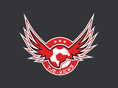 Logo For Football Coaching Company ⚽🦅⚽ ball billieargent branding coaching design eagle football football logo graphicdesign influence kicks logo logodesign logotype london red sports strong vector wings