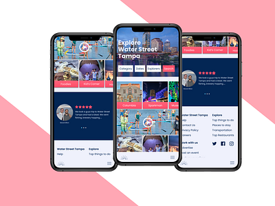 Water Street Tampa Redesign mobile ui productdesign tampa tourism ui ux