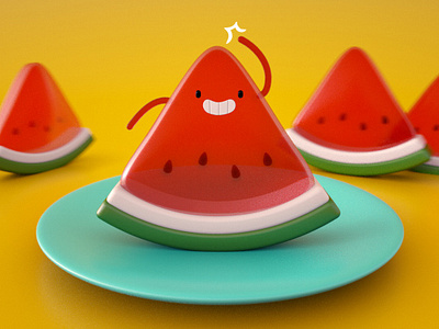 Happy watermelon jelly