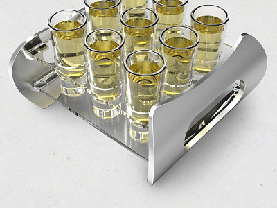 Shot Glass Holder 3d bar product rendering shot glass tableware