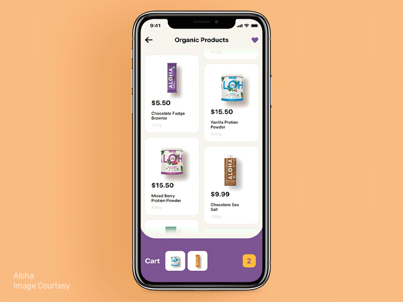 eCommerce App Design - Cards Interaction 🔥 app card ecommerce food illustrations ios micro interaction payment shopping ui