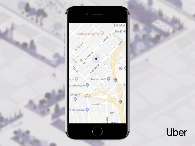 Uber App UI - Menu Interaction 🚗 android animation app design clean dark driver app flat interaction ios menu minimal sharing uber ui
