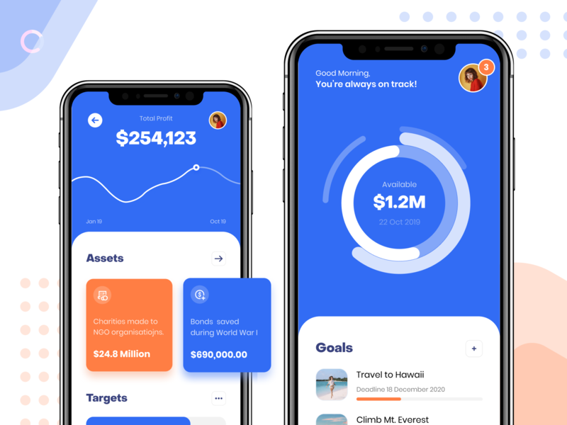 Financial App - Fintech App Dashboard UI analytics animation app chart clean crypto crypto wallet dashboard ui design finance fintech graph illustration interaction minimal money trend trending ui ux