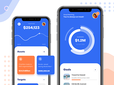 Financial App - Fintech App Dashboard UI analytics animation app chart clean crypto crypto wallet dashboard ui design finance fintech graph illustration interaction minimal money trend trending ui ux