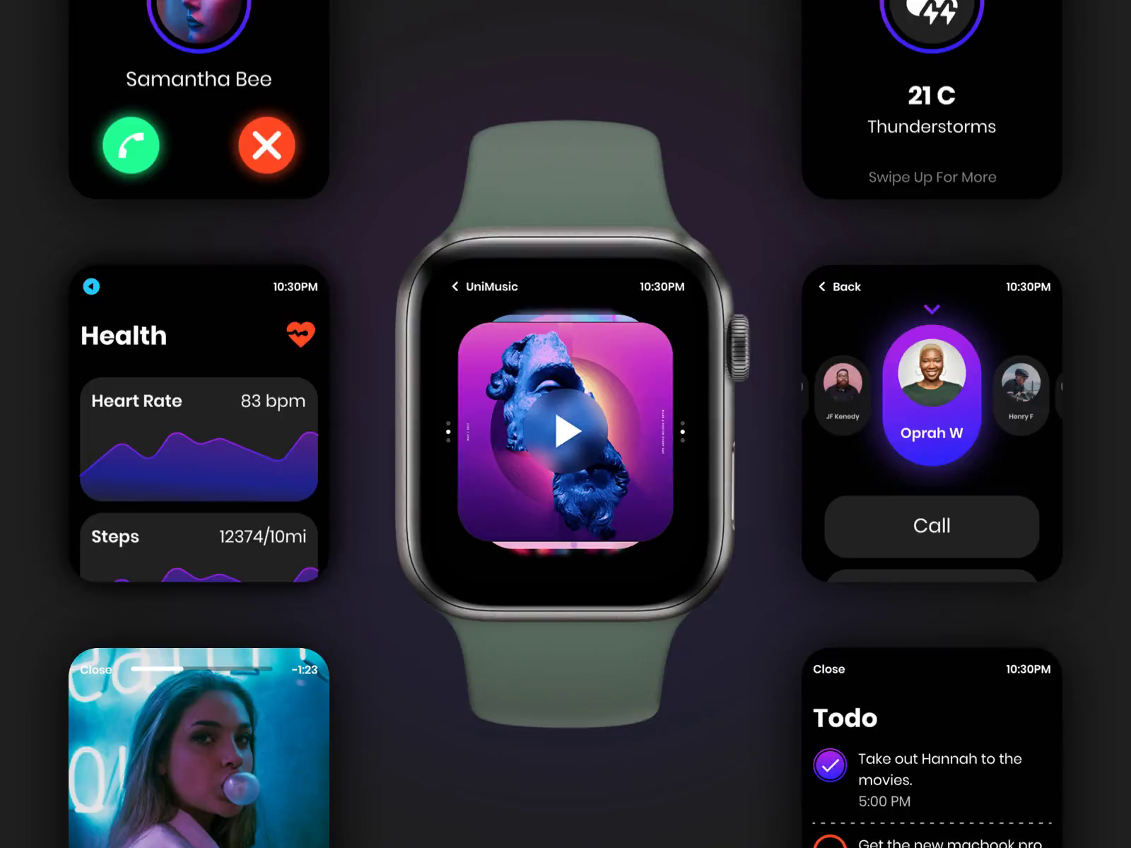 WatchOS UI Design - [SCREEN-FLOW] by TASIN on Dribbble