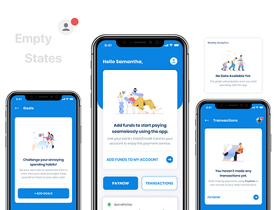 Budget App Empty States - Fintech App UX UI Design